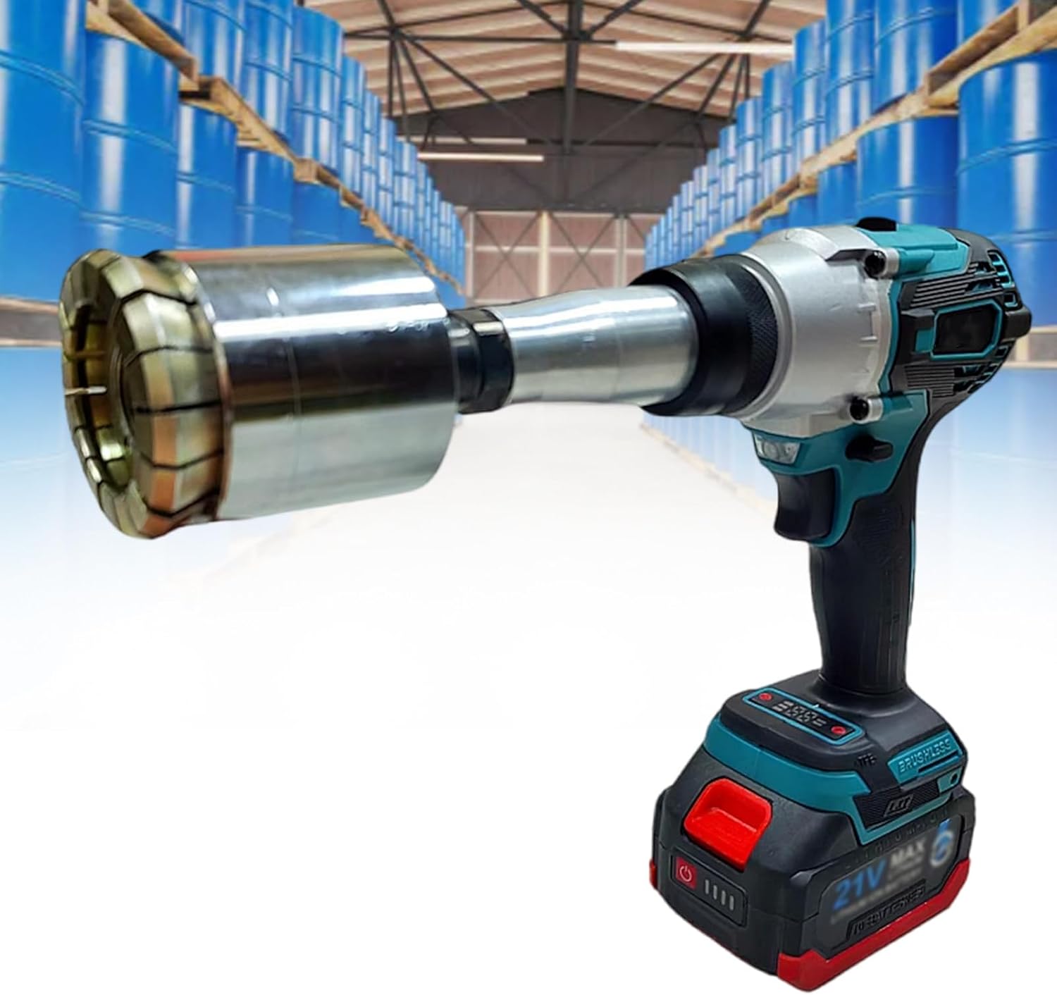 Electric Cap Seal Iron Cover Crimping Tool for 53 Gallon, 200L Cordless Oil Drum Barrel Cap Sealing Tool, Barrel Crimping Tool,30mm