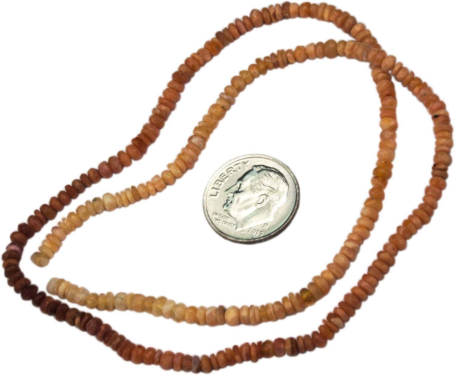 Bead, Gemstone Mexican Fire Agate Varigated Faceted Tiny Rondell - 16