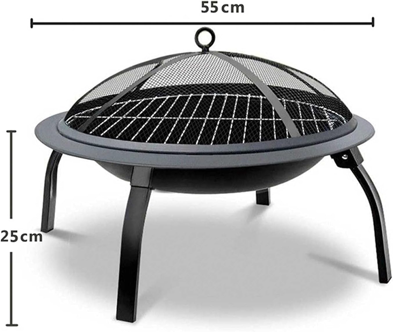 Portable Folding Bowl - Wood Burning 22in Firepit Firebowl & Backyard Firepit