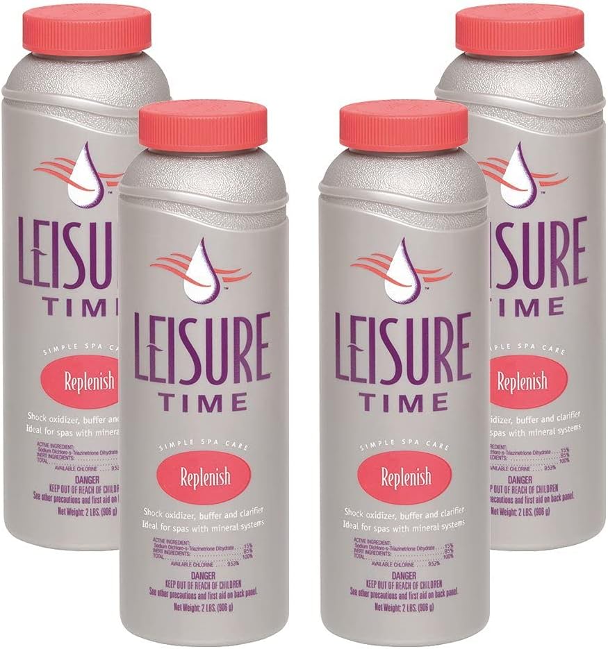 Leisure Time 45310-04 Spa Replenish Shock Oxidizer for Spas and Hot Tubs, 2-Pounds, 4-Pack