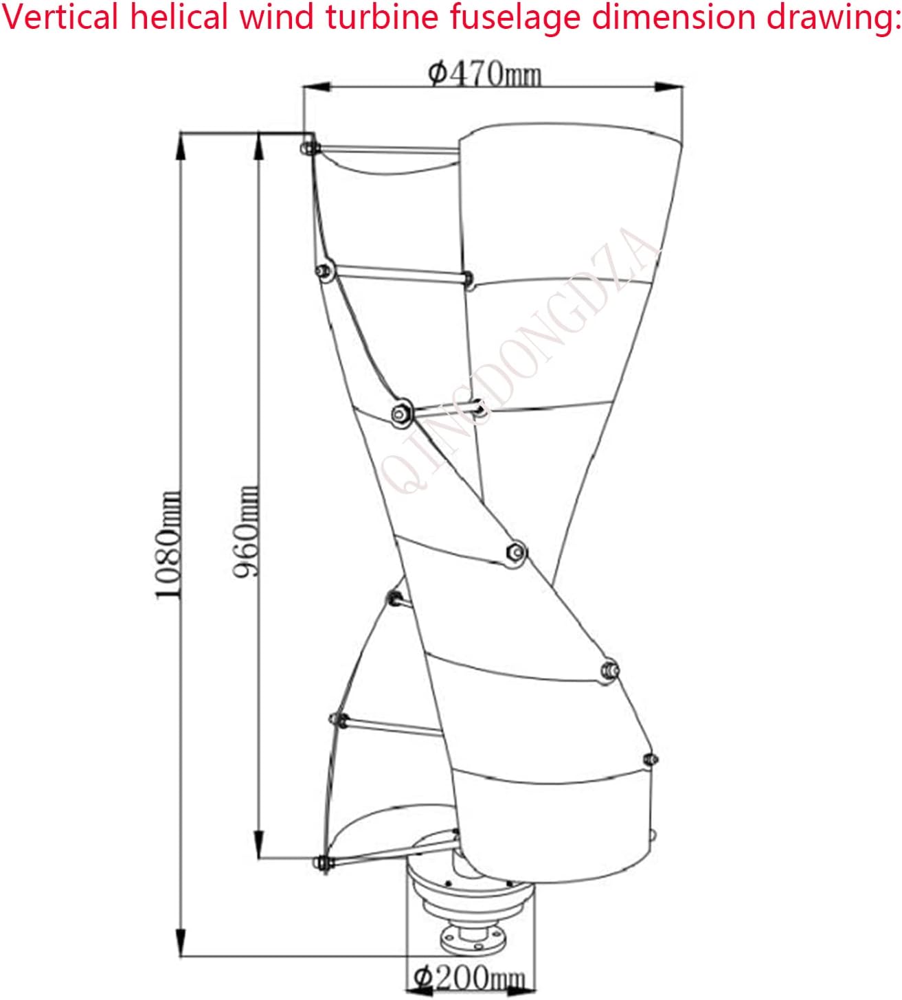 Wind Turbine Generator Kit, 5000W DC 12V 24V 48V 220V Spiral Wind Generator Kit 10 Blades with Controller for Courtyard Garden Lighting (White)