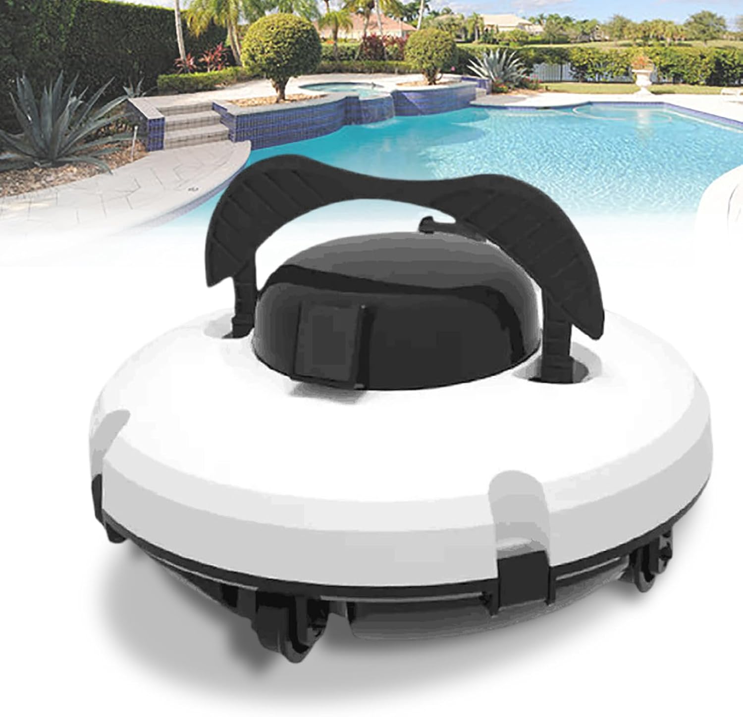 Upgrade Cordless Automatic Pool Cleaner, Automatic Vacuum Cleaner for Above Ground Pool & Inground Swimming Pool, Strong Suction, with Top Handle, Auto-Dock Robotic Pool Cleaner,220V