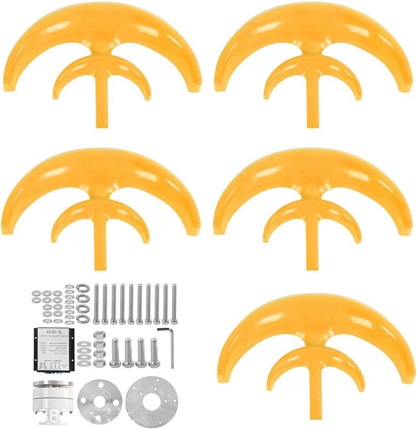 1000W 12V/24V/48V Wind Turbine, 5-Blade Lantern Vertical Axis Wind Generator with MPPT Controller for Hybrid Wind Solar System Red Lantern Small Wind Turbine (24, Volts)