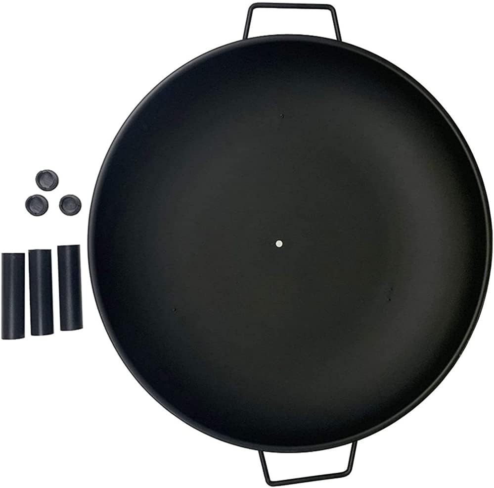 Super Large Fire Pit, Black Cast Iron Brazier Heater, Multifunctional Camping Bowl BBQ, for Indoor Outdoor Garden Patio Grill Wood Charcoal