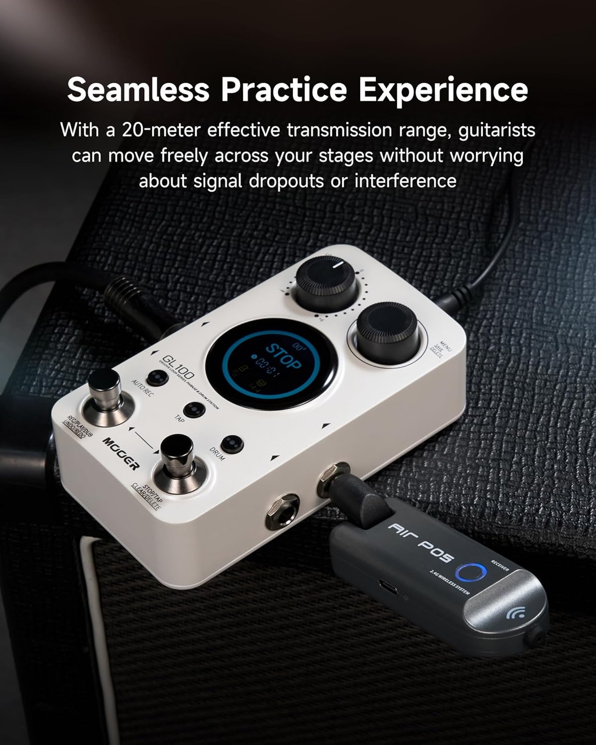 MOOER Drummer X2 Stereo Drum Machine Peda Wireless Guitar System Air P05 for Guitar, Bass, Instruments