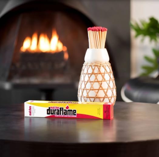 Duraflame Quick Start Firelighters 120 Pack + Long Strike Matches – Fast, Clean-Burning Fire Starters for Fireplaces & Campfires (3 Pack + Matches)