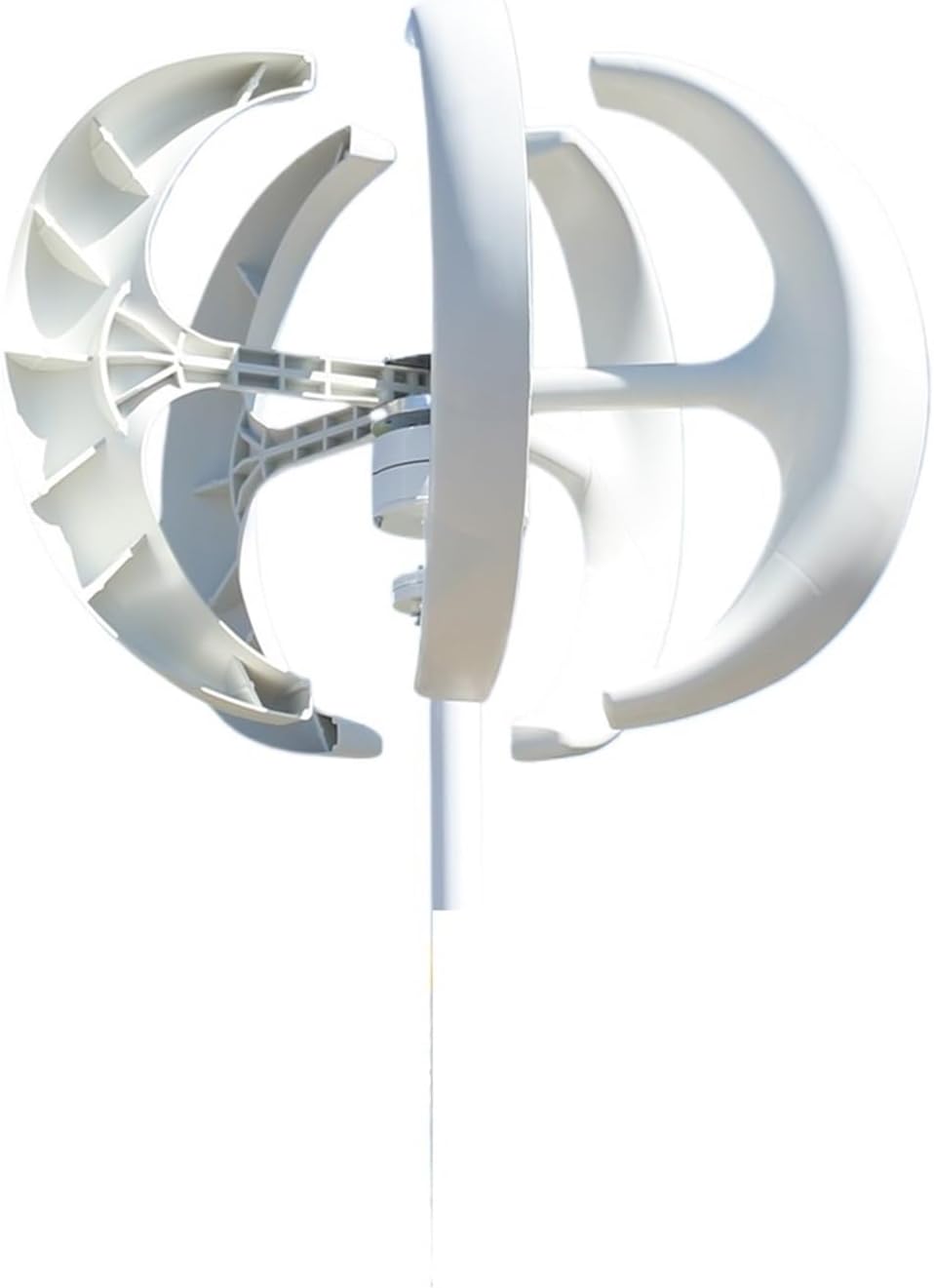 Wind Turbine, 5000W 12V 24V Free Energy Home Wind Turbine Electric Generator 5KW Red White Small Vertical Windmill Low Wind Speed Starting Wind Turbines,for Home, Farm, RVs, Boats(White,12V)