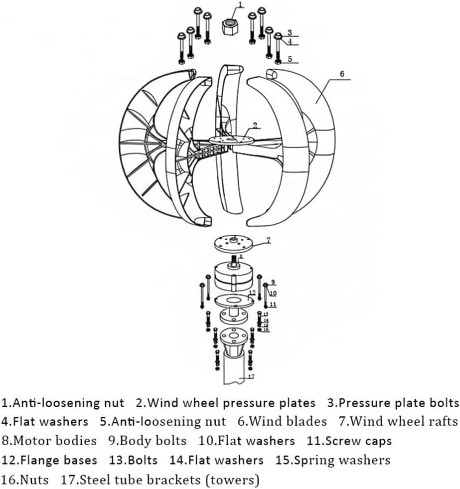 400W Wind Turbine Generator Free Energy Windmill, 12V 24V Wind Power System with Controller for Home Outdoor Camping Use