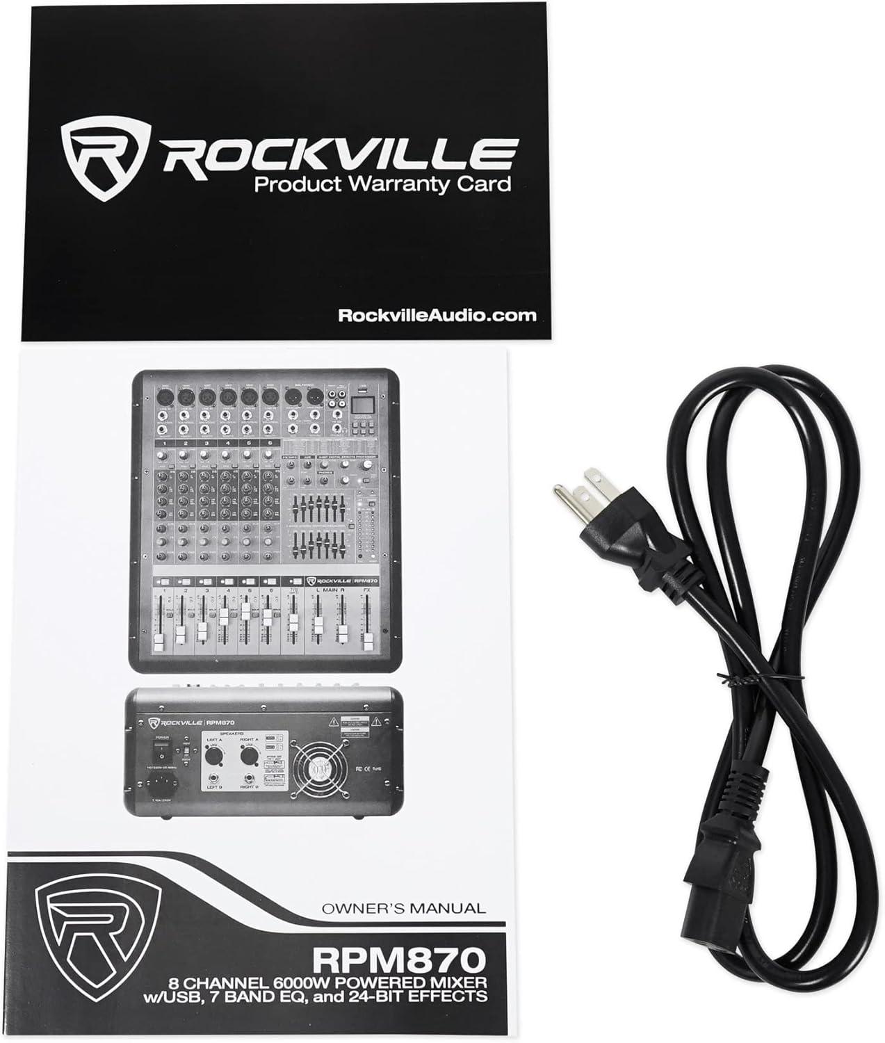 Rockville RPM870 6000w Powered Mixer, 8 Channel, 8 XDR2 Mic Pres, USB, 24-Bit Effects, Bluetooth, for Live Bands and DJs
