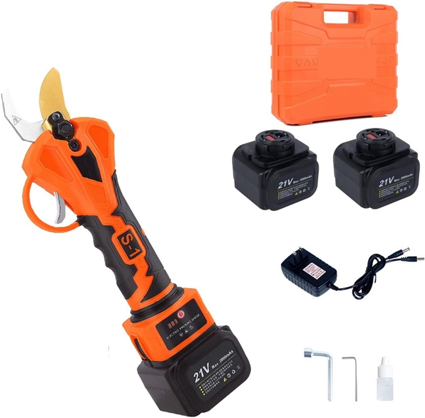 Electric Pruning Shears, 21V 16.8V Cordless Pruner Lithium-ion Pruning Shear Efficient Scissors Bonsai Electric Tree Branches Garden Tools S-1 25mm 32mm