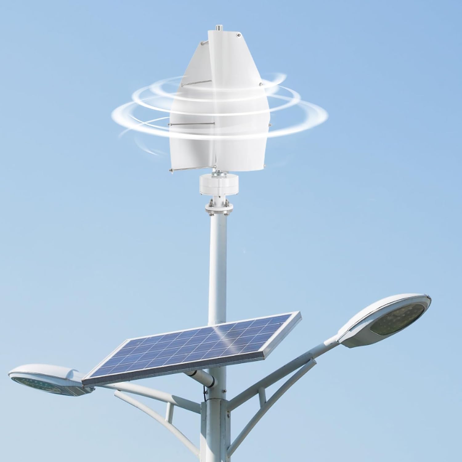 Vertical Axis Wind Turbine Generator Kit 100W - Low Wind Speed Operation, Ultra-Quiet 62dB Helical Blade Design with Smart Controller for Home/Boat/Cabin Power Supply (White)