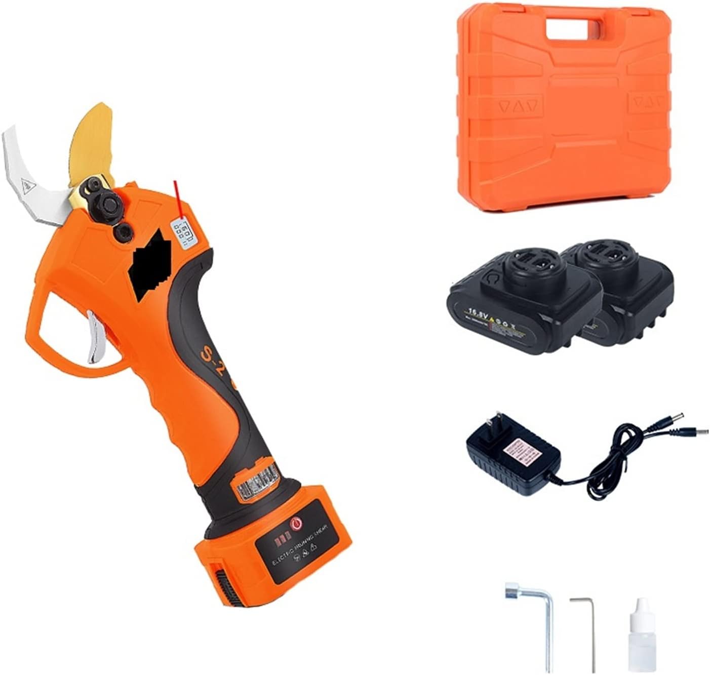 Electric Pruning Shears, 21V 16.8V Cordless Pruner Lithium-ion Pruning Shear Efficient Scissors Bonsai Electric Tree Branches Garden Tools S-2 LCD