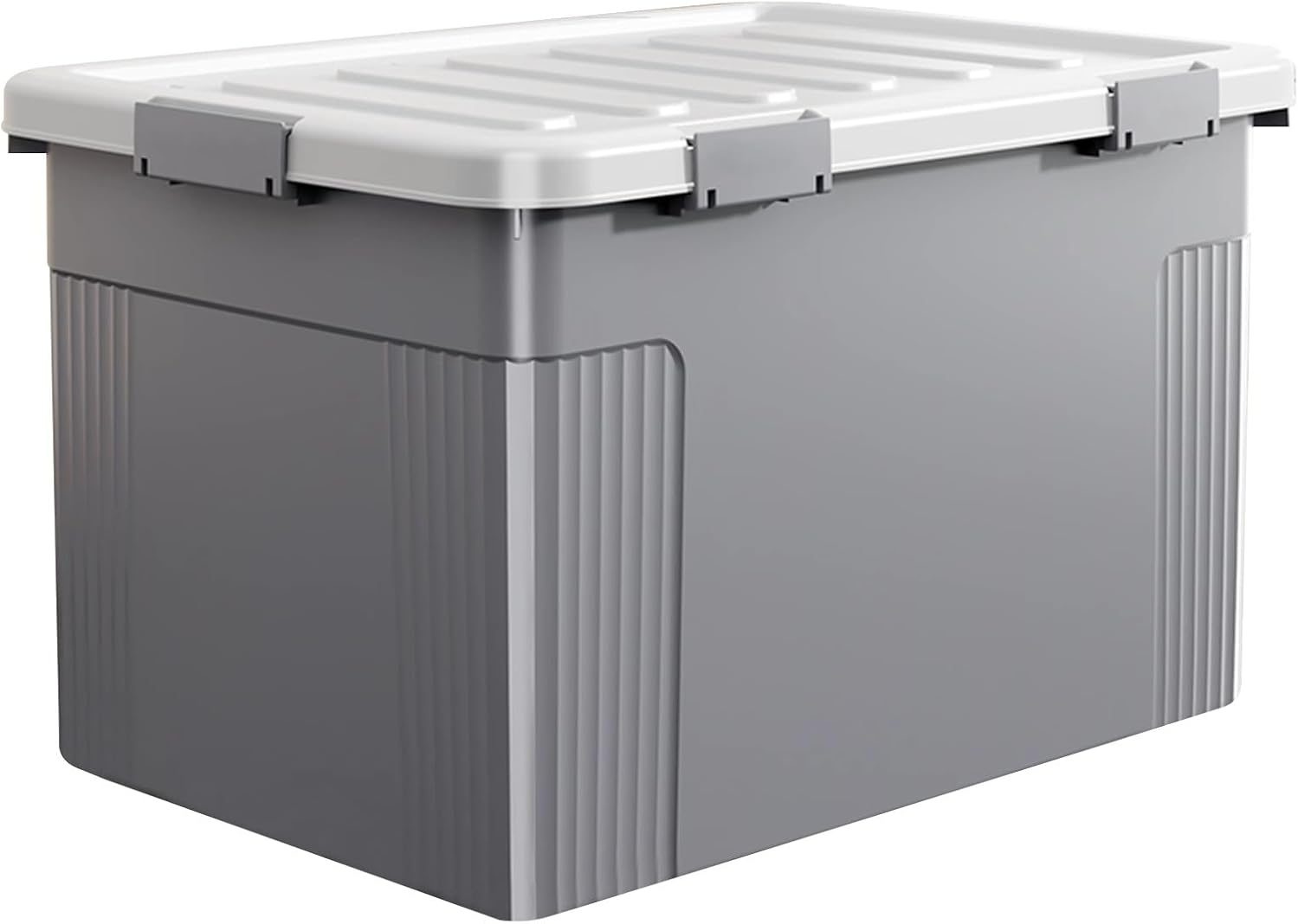 Storage box Outdoor Heavy Duty Plastic Storage bin With Wheels Secure Latching lid Large Capacity Organizer for Home Garage Outdoor use Stackable Durables(Gray)