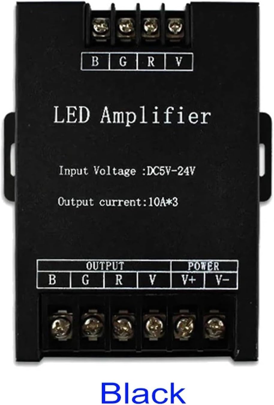 DC5V-24V Power Amplifier LED Light Strip Color Controller 12V30A Signal Aluminum/Black Repeater 360W(Silver)