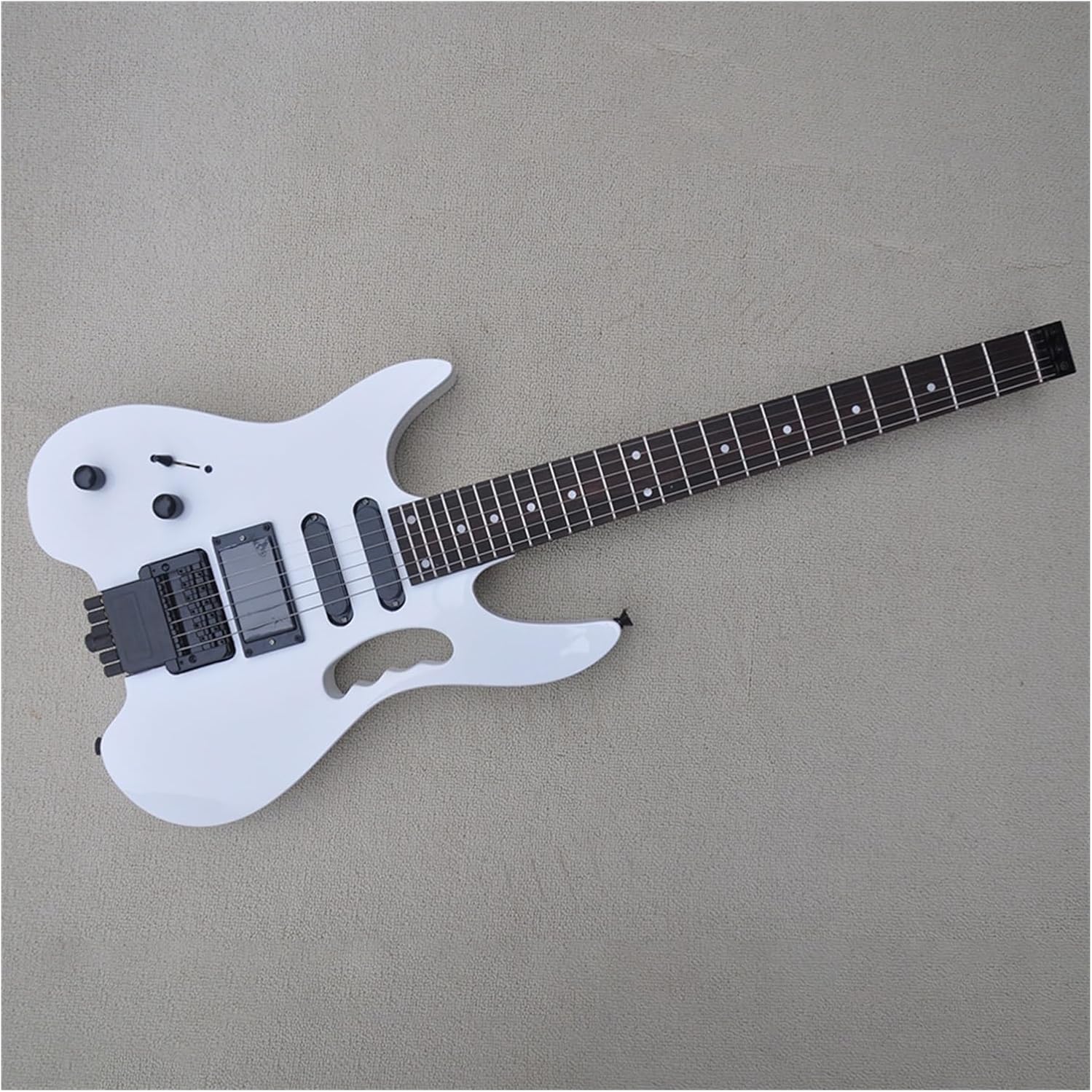 Left Handed White 39 Inches 24 Frets Headless Electric Guitar with Rosewood Fretboard Professional Headless Guitar