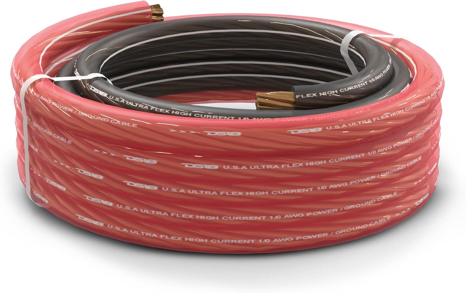DS18 PW-OFC1/0GA-5BK/20RD 0-GA OFC Ultra Flex Power Wire 5ft Black and 20ft Red - Power Amplifier Wiring Kit