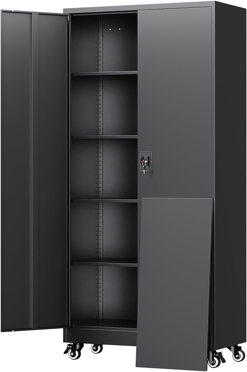 Yizosh Metal Garage Storage Cabinet with Locking Doors and Adjustable Shelves,- 75