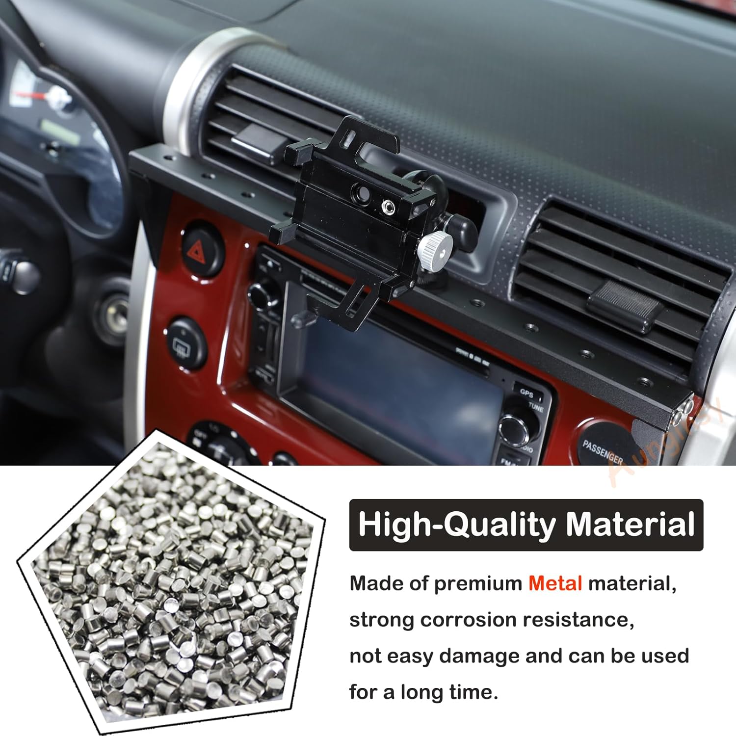 Car Instrument Panel Track Mobile Phone Holder Fit for Toyot@a FJ Cruiser 2007-2021 Car Phone Holder Mount Dash Panel Track Cell Phone Holder Central Air Vent Multifunctional Phone Holder Accessories