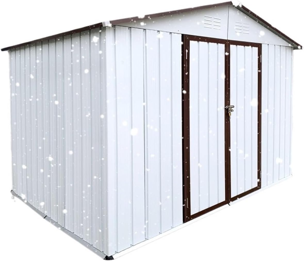 Garden Sheds White Metal Garden Sheds 6ft x 8ft Outdoor Storage Sheds Easy to Assemble for Outdoor Backyard Gardens Outdoor Storage Sheds