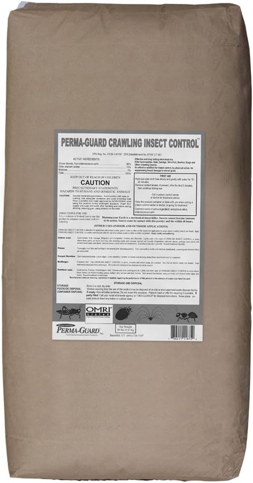 Perma Guard Crawling Bug Insect Control Diatomaceous Earth-50 Pound Bag, White, (EGP-DE-Bug)