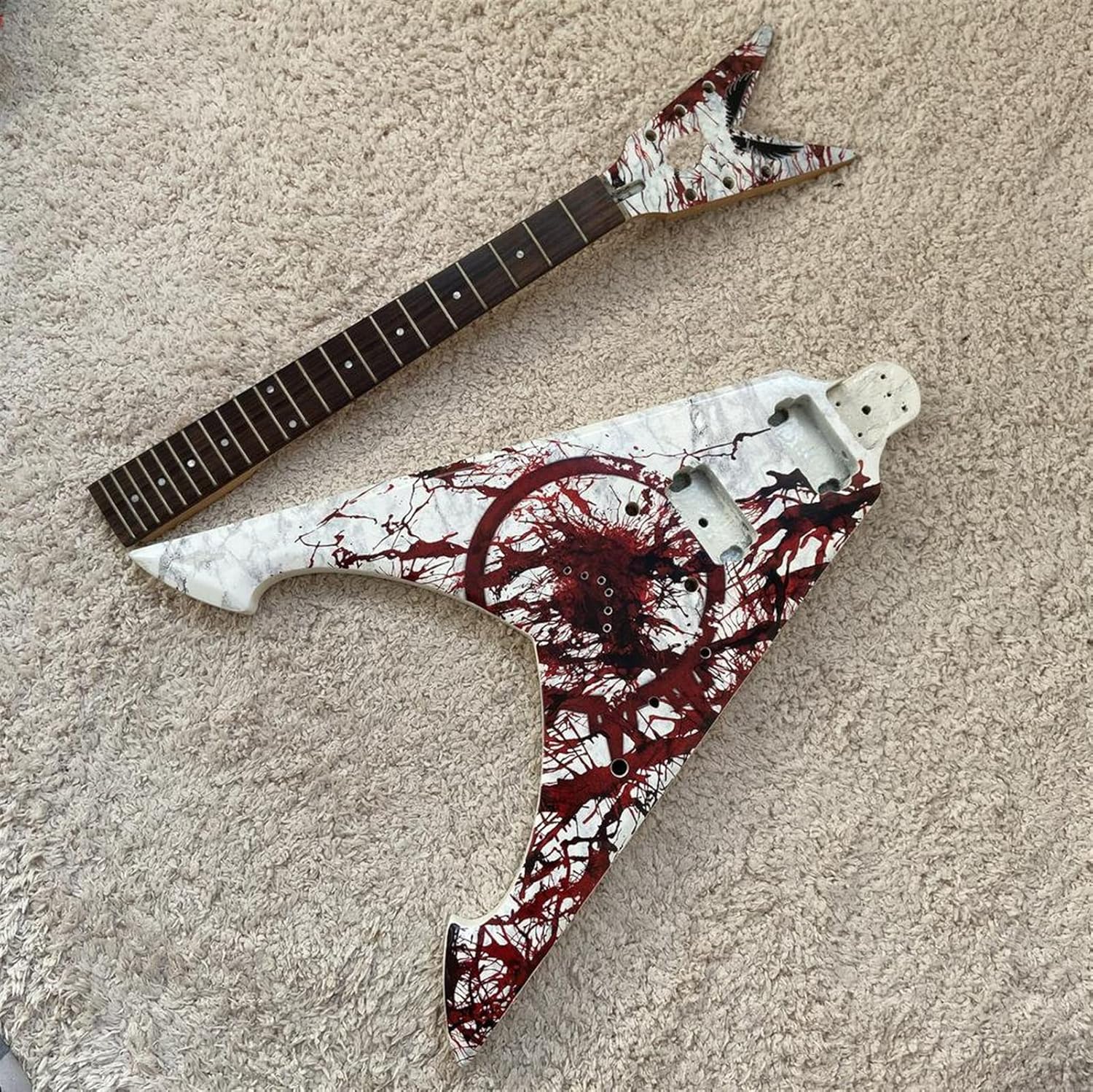 FLFL Electric Guitar Body Beautiful Design Unfinished Guitar Kit