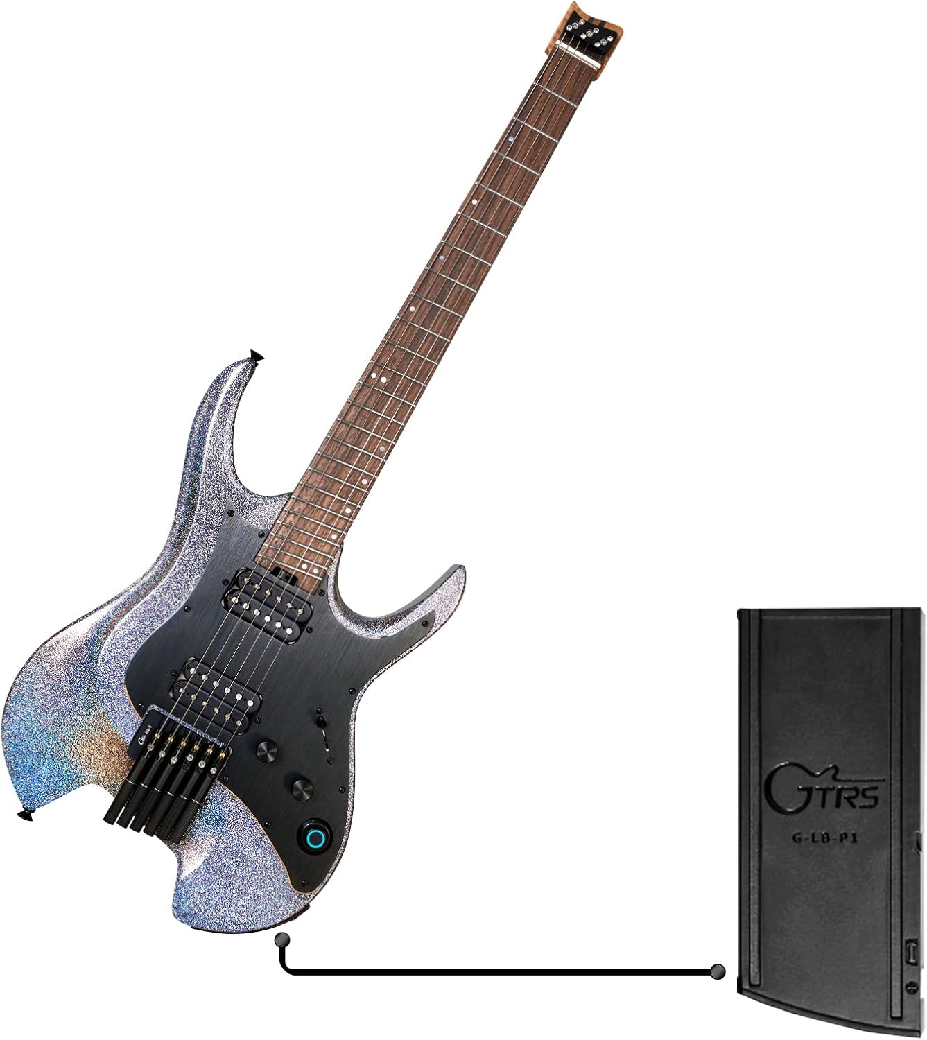GTRS W902 Headless Travel Guitar Smart Electric Guitar and G-LB Rechageable Repalceable Battery