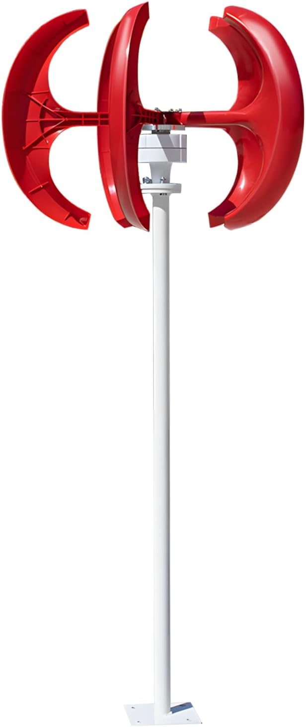 1000W 12V/24V Wind Turbines Generator | 5-Blade Lantern Winds Turbines Generator Kit, Electromagnetic Electricity Producer Equipment,Lantern Wind Turbine Generators DIY Kit Red