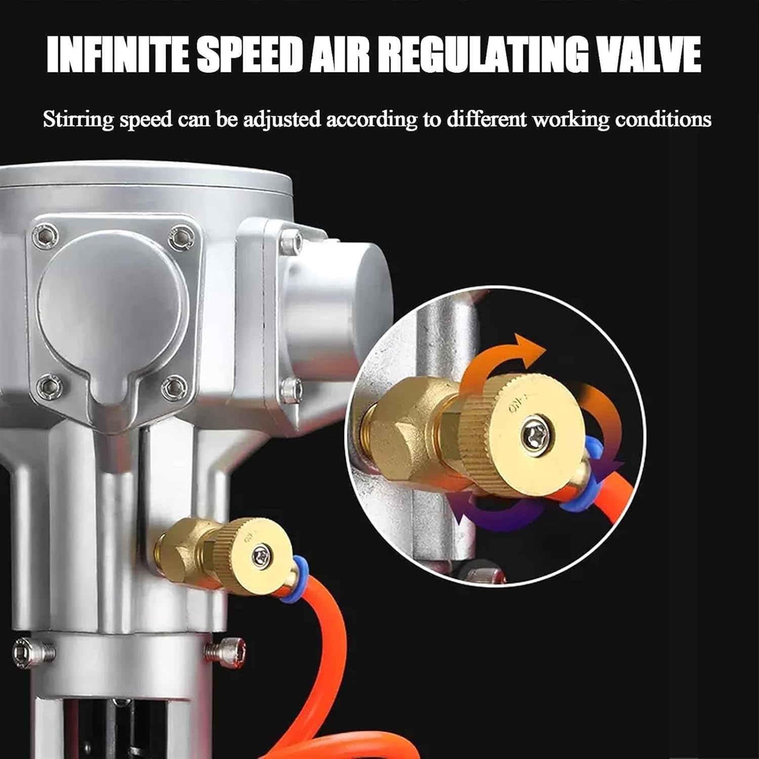 Pneumatic Paint Mixer Machine, 5 Gallon 1/4 Horsepower Air Agitator, Ink Coating Mixing Tool with Height Adjustable Stand, for Viscous Liquid Ink Dye Chemicals Mixing Machine Blend(