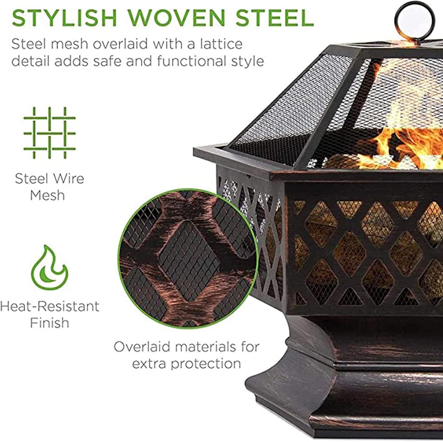 Wood Burning Fire Pit Backyard Patio Garden Fireplace Grill Fire Pit Bowl 2 in 1 Fireplace