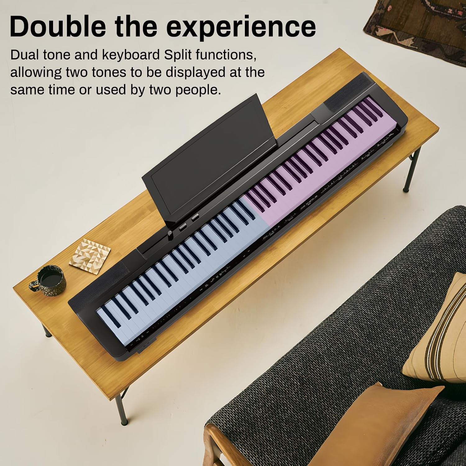 AODSK 88 Key Weighted Keyboard Digital Piano,Grade Hammer Action Keyboard for Beginner Portable Electric Piano, Black (Three-pedal)