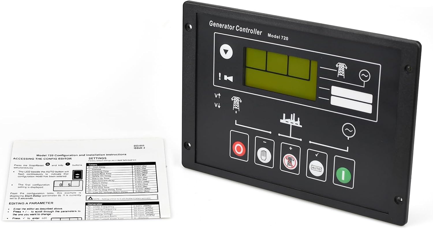 DSE720 AMF Auto Controller,Generator Auto Start Control Panel Controller,for Engine Motor Alternator Generator Genset Protecting Control Module