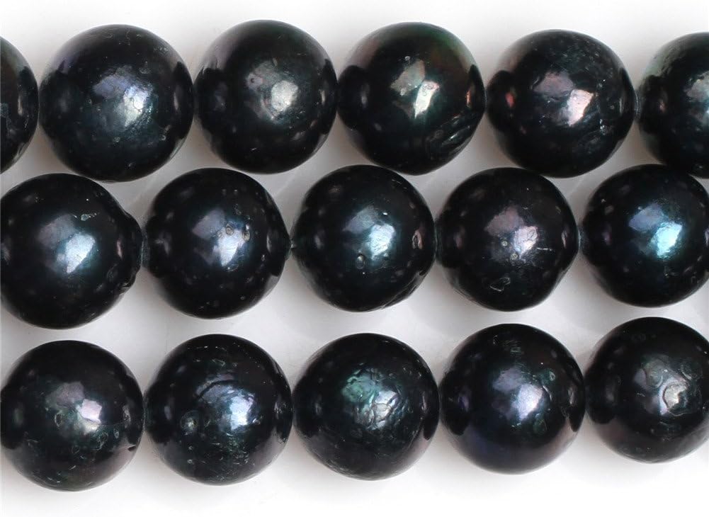 Big Black Round Nuclear Edison Pearls Beads for Jewelry Making DIY (15mm)
