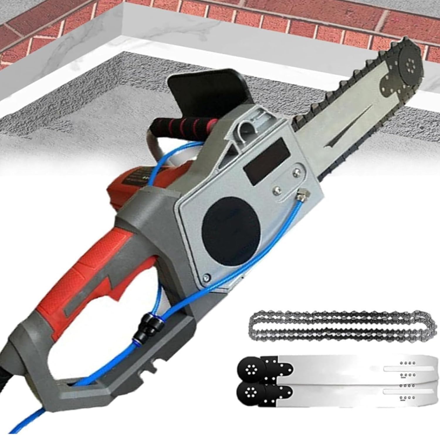 Electric Concrete Saw | 5800/6500W Handheld Chain Saw Wall Cutter | with Water Fed Dust 6000 RPM | Powerful Diamond Chain Technology | for Granite Reinforced Concrete