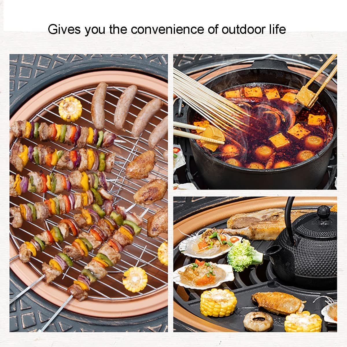 Outdoor Wood Burning Firepit Grills Barbecue Oven Indoor Heating Stove Charcoal fire Pit Home Grill fire Pit Patio Outdoor Barbecue Table
