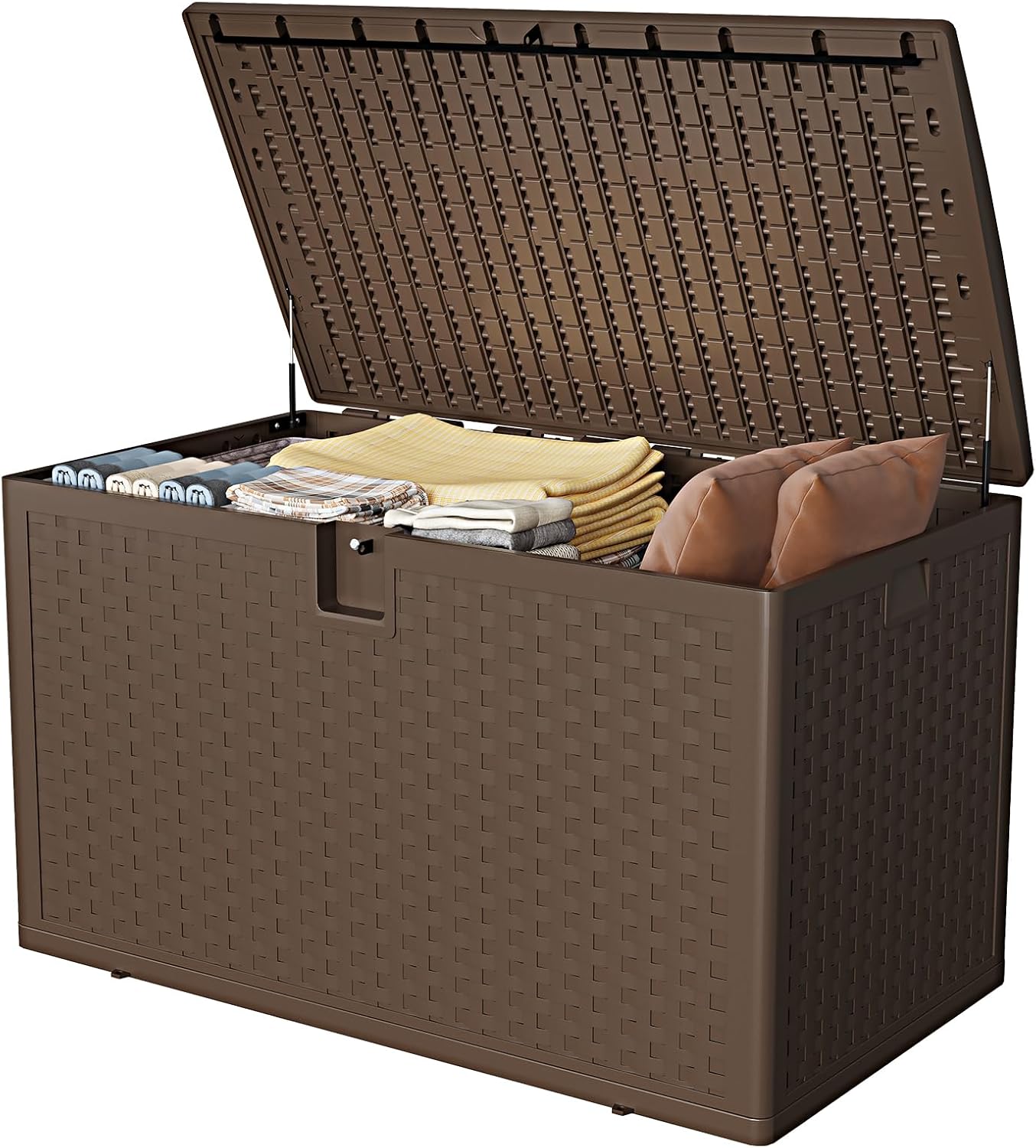 73 Gallon Outdoor Waterproof Storage Box,Large Waterproof Deck Box,Lockable Storage Container for Gardening Tools, Patio Furniture, Garden.