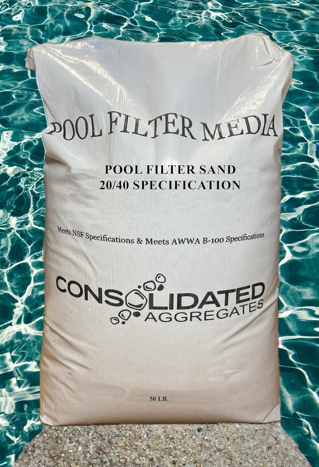 Silica Sand for Pool Filtration, Silica Pool Filter Sand for Above and In-Ground Pool Designs, 50 Pounds (20/40 Specification)