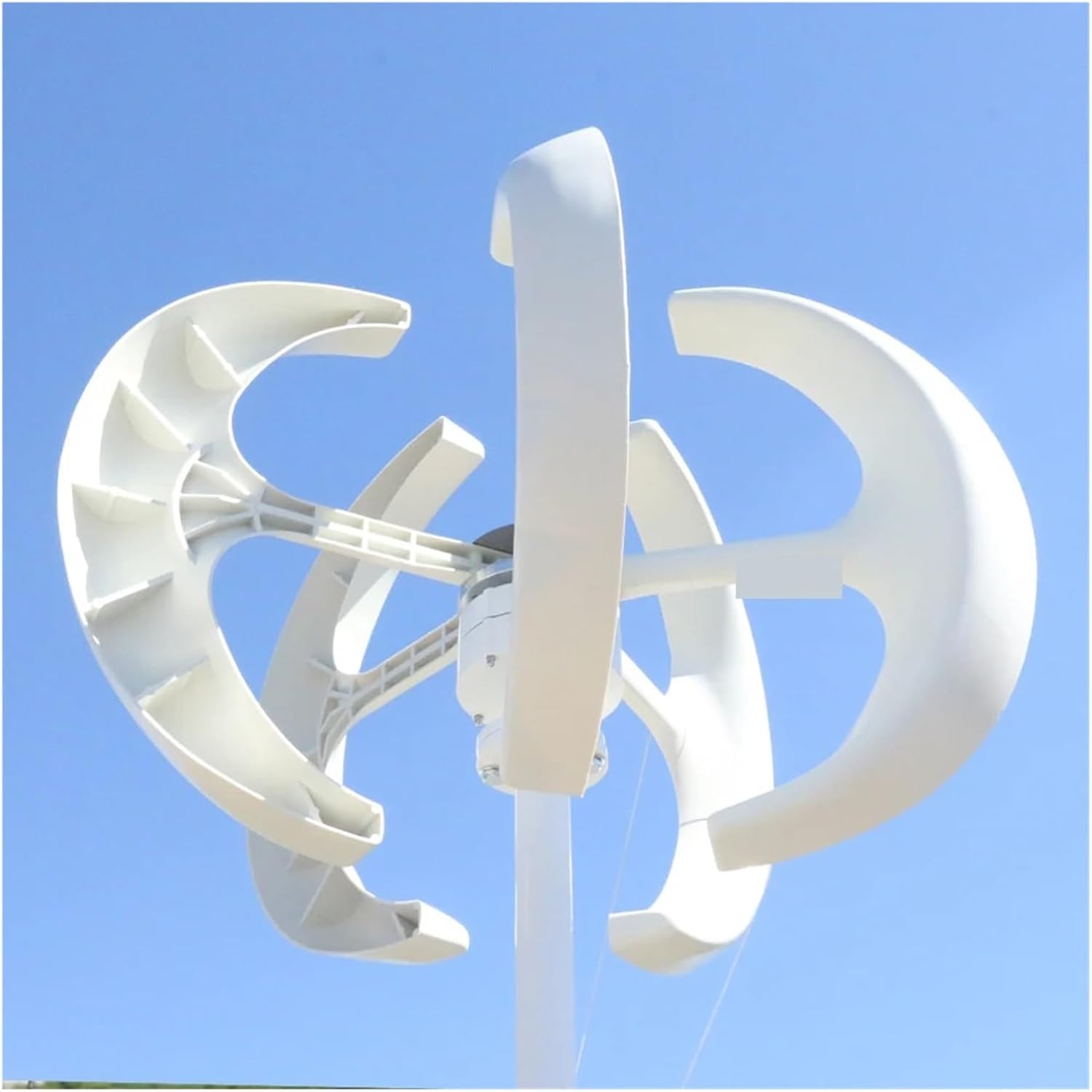 4000W 12V 24V 48V Wind Turbines Generator Lantern 5 Blades Motor Kit Vertical Axis for Home Hybrids Streetlight Electromagnetic Low Starting Speed for Home(Black,with MPPT Controller_12V)