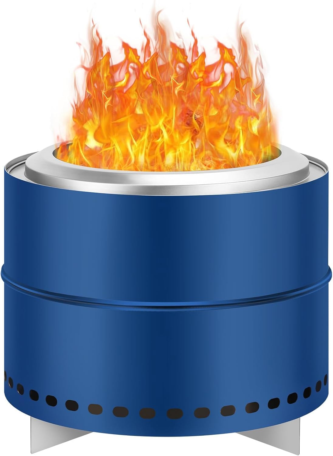 19.5 Inch Stainless Steel Smokeless Fire Pit, Outdoor Portable Fire Pit with Carry Bag & Removable Ash Pan, Wood Burning Firepits for Outside