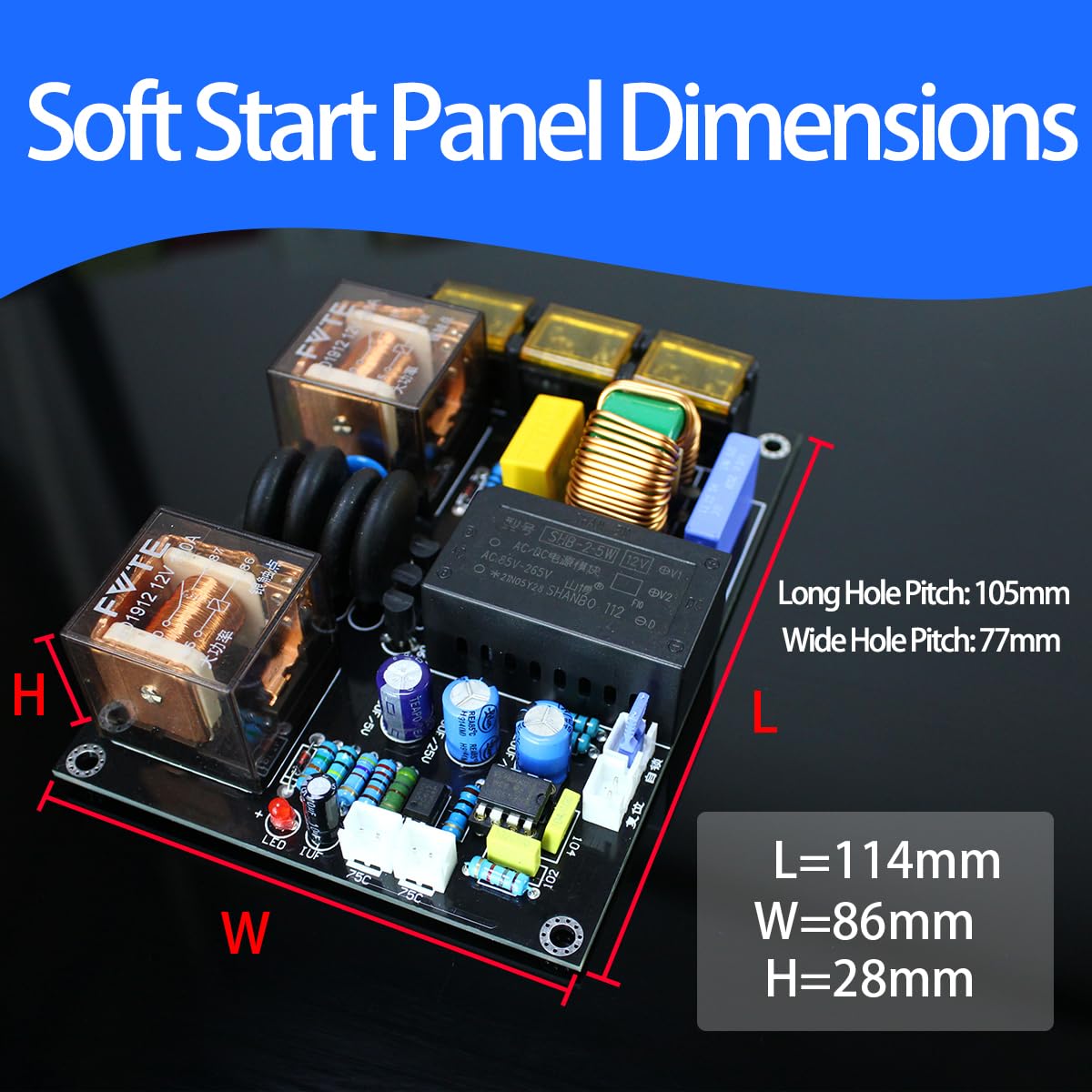 Integrated Soft-Start EMI Power Filter Module for Power Amplifiers (Finished Board)