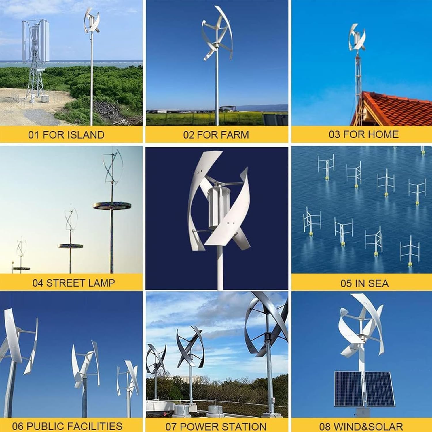CAJUCA 3000W Vertical Axis Wind Turbine Generator with Charge Controller, Wind Vertical Axis Turbine Generator AC Permanent Magnet Generator
