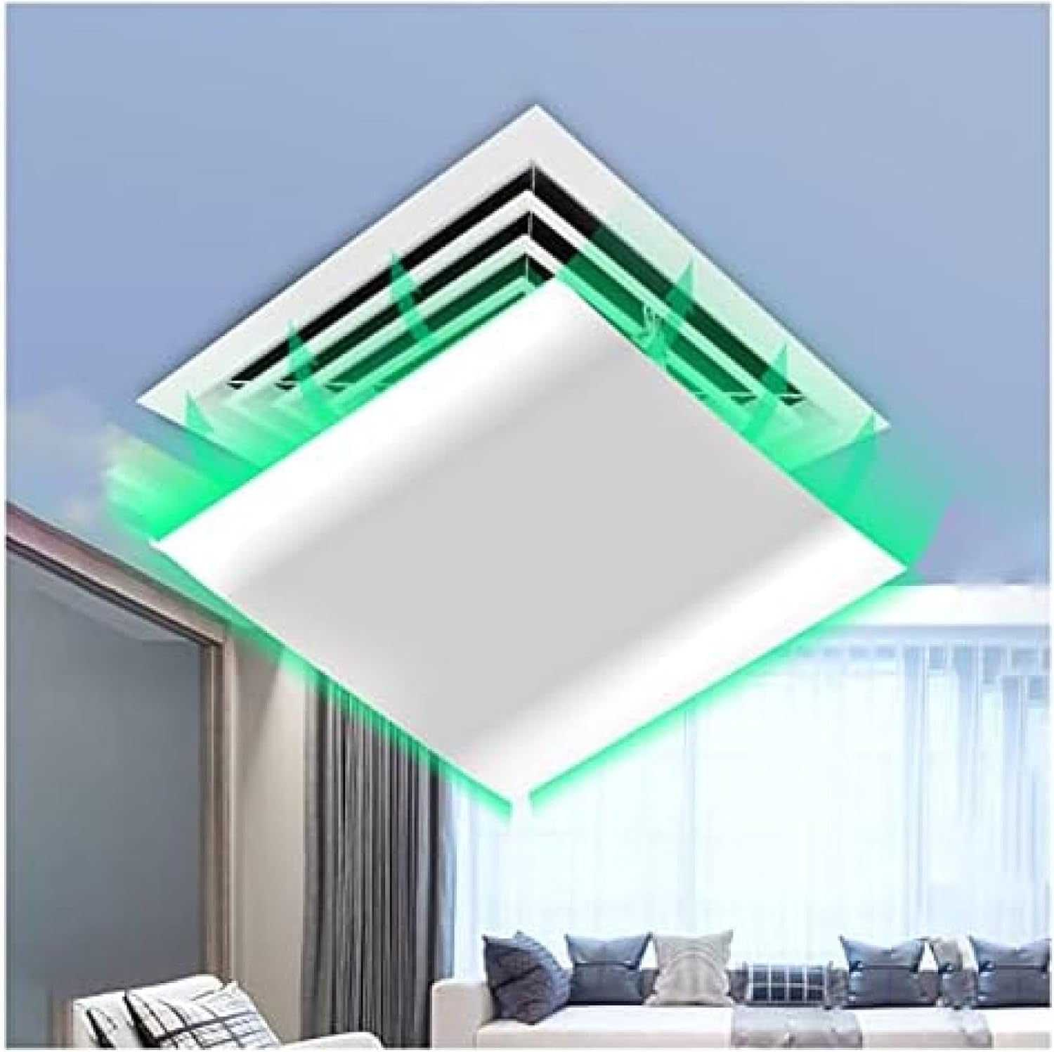 Air Conditioner Vent Deflector, Adjustable Square Angle Cover for Ceiling AC Vents, Easy to Install, Ideal for Commercial Office Use