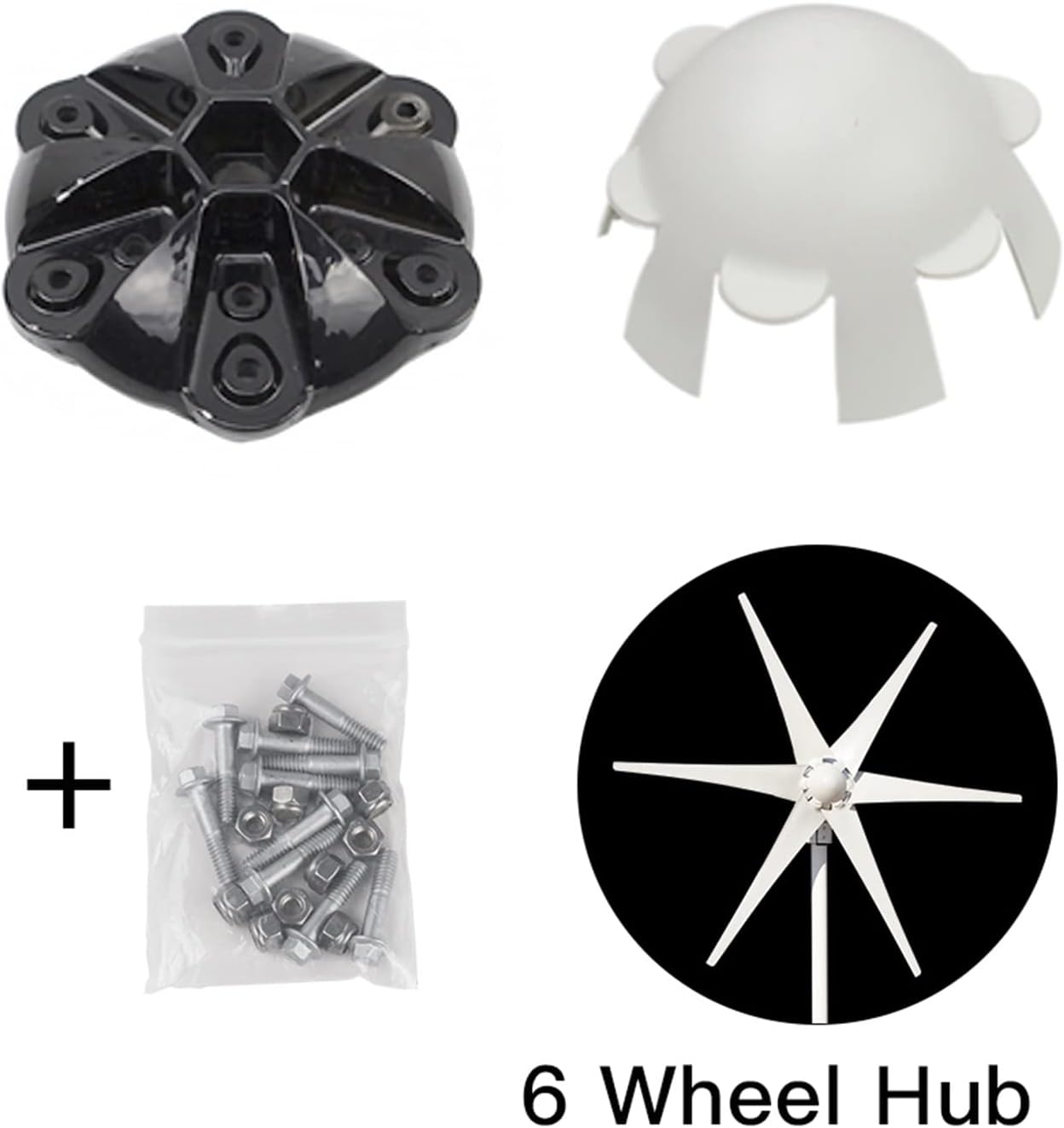 6 Blades Wind Turbine Hub and Cover Horizontal Wind Turbine DIY Wind Turbine Parts Hub and Cover Small Windmill Accessories