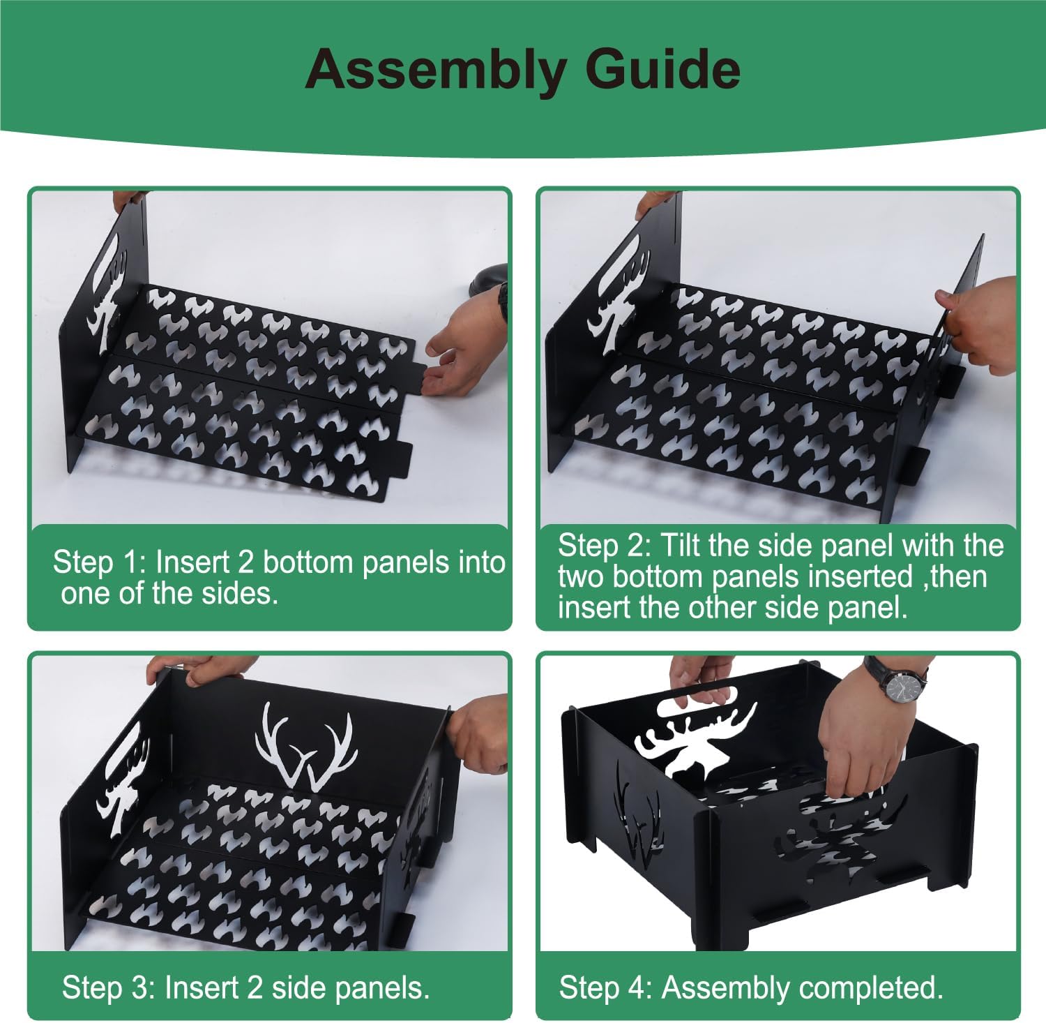 24 inch Portable Square Fire Pit Outdoor Foldable Plug Fire Pit Suitable for Camping, Picnic, Backyard, Garden Bonfires and Outdoor Wood Burning with Storage Bag