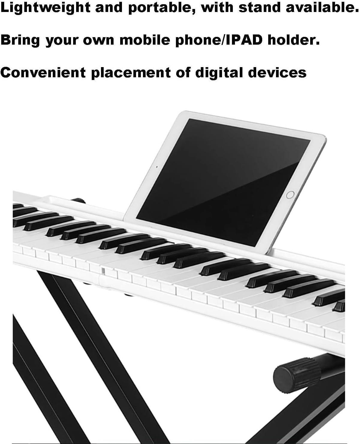 88 Key Folding Piano Keyboard, Roll Up Piano, Dual Speaker, Bluetooth App, 128 Timbres, 15 Demo Songs, 22mm Standard Keys for Beginners & Advanced Players (White)