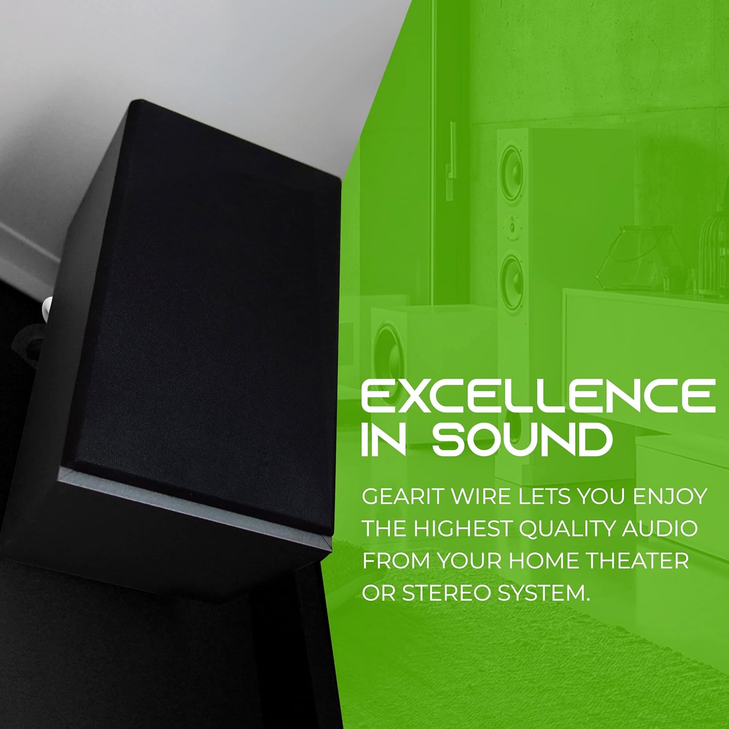 GearIT 14/2 Speaker Wire (500 Feet) 14AWG Gauge - in Wall Audio Speaker Wire Cable / CL2 Rated / 2 Conductors - OFC Oxygen-Free Copper, White 500ft