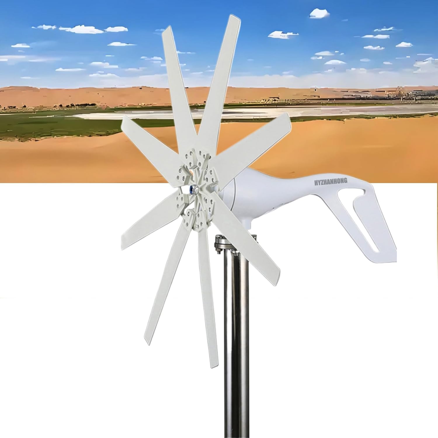 16000W Silent Vertical Magnetic Levitation Vertical Wind Turbine,12V 24V 48V 220V with Waterproof Charger Regulator 8 Leaves Wind Turbine for House Camping