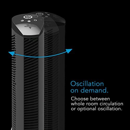 Vornado OSCR37 Oscillating Tower Fan and Air Circulator with Remote, Smooth Oscillation, Timer and Touch Controls, 37-Inch (Renewed)