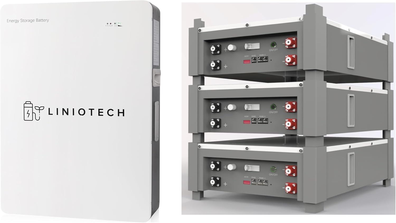 Liniotech 48V 100Ah LiFePO4 Lithium Battery, 5.12kWh Server Rack and Wall Mount Battery with Bluetooth & Smart, Built-in 100A BMS, 6500+ Cycles, for Solar, Off-Grid, Backup Power, Mobile App Control