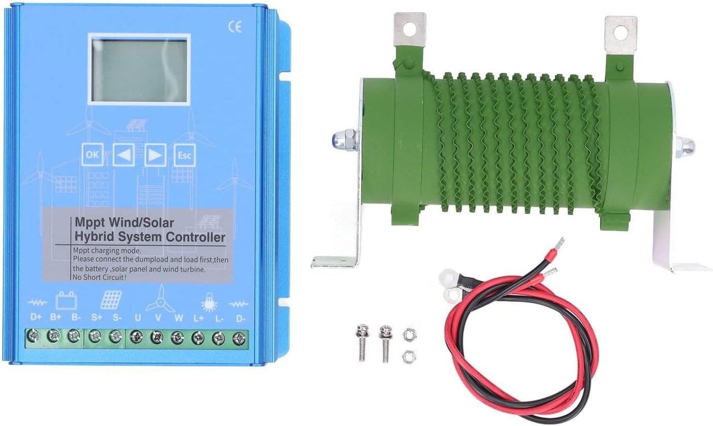 6000W 8000W 10000W Wind Solar Hybrid Charge Controller, Wind Solar Controller Digital Intelligent Control Wind Solar Regulator 12V 24V 48V Solar Wind Power Accessories Intelligent Regulator,10000W-48V