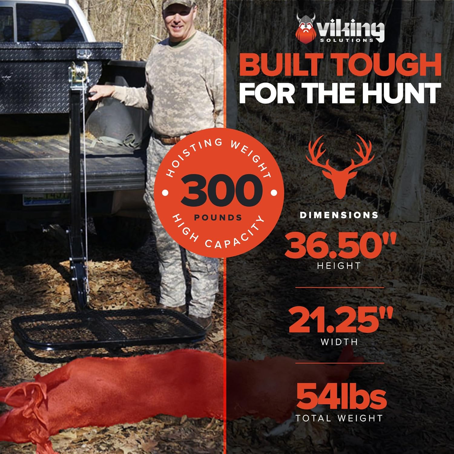 Viking Solutions SwiveLift Durable Lightweight Foldable Easy to Use Portable Big Game Hitch-Mounted Lifting System